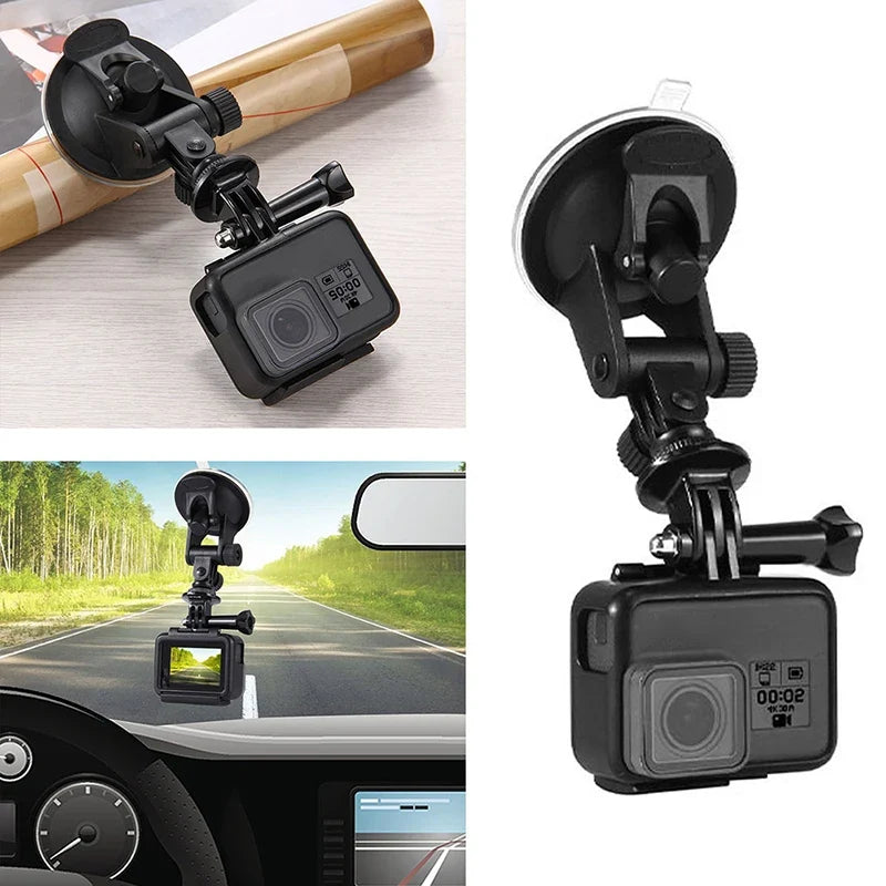 Action Camera Suction Cup Mount – 360° Car Windshield Holder