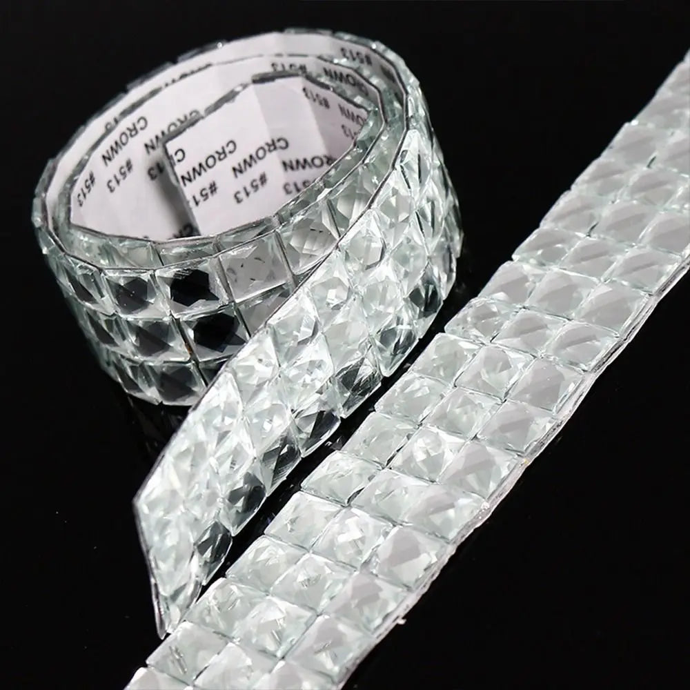 Self-adhesive Crystal Diamond Glass Wall Sticker Mirror Mosaic Tiles