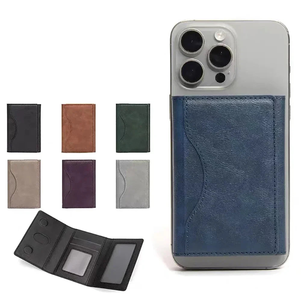 PU Leather Credit Card Holder | Magnetic Snap Business Wallet