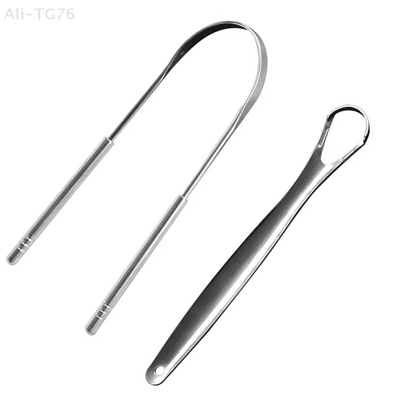 2-Pack Stainless Steel Tongue Scraper Set | Oral Care Cleaner