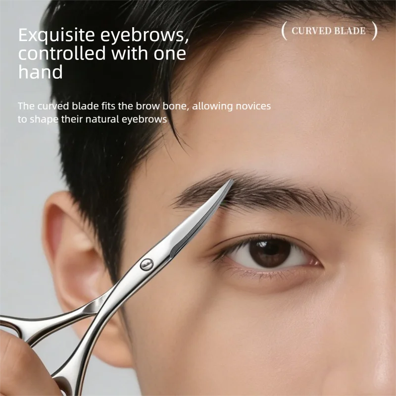 Stainless Steel Grooming Scissors Set – Eyebrow, Nose & Beard