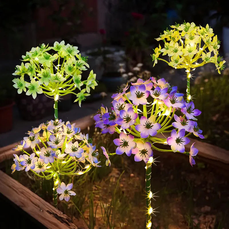 LED Solar Waterproof Lotus Lamp Ground Insert Outdoor Garden Lawn