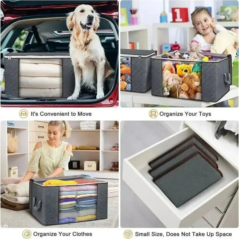 Non-Woven Zipper Blanket Storage Bag | Under Bed Organizer