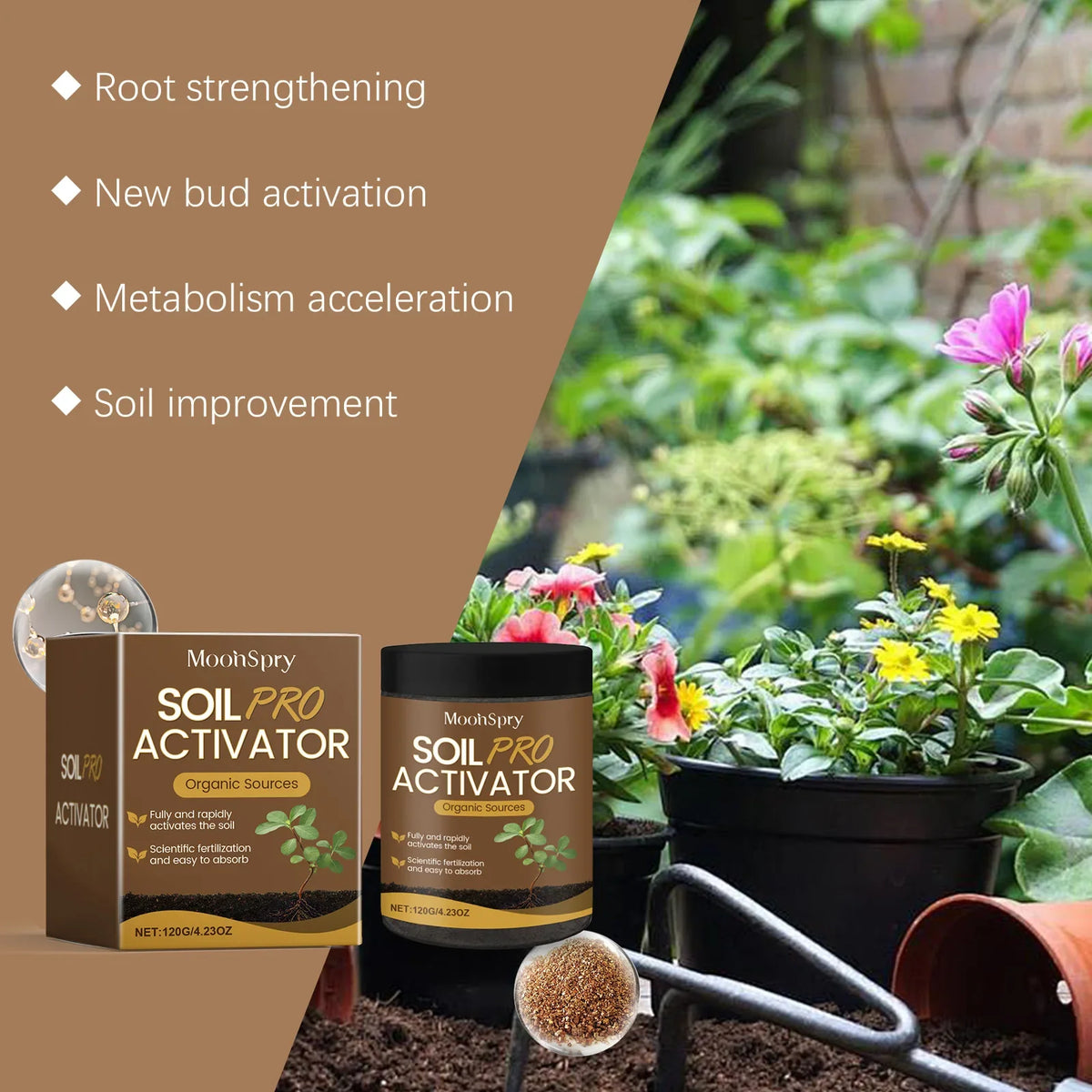 MOONSPRY 120g Soil Nutrition Powder | Root Growth Activator