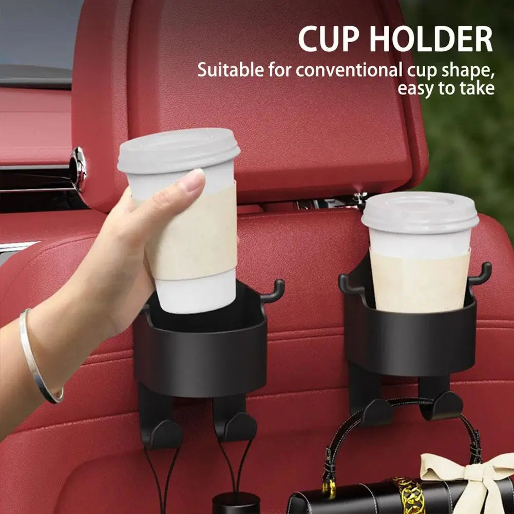 Car Seat Headrest Hook Hanger & Cup Holder Organizer
