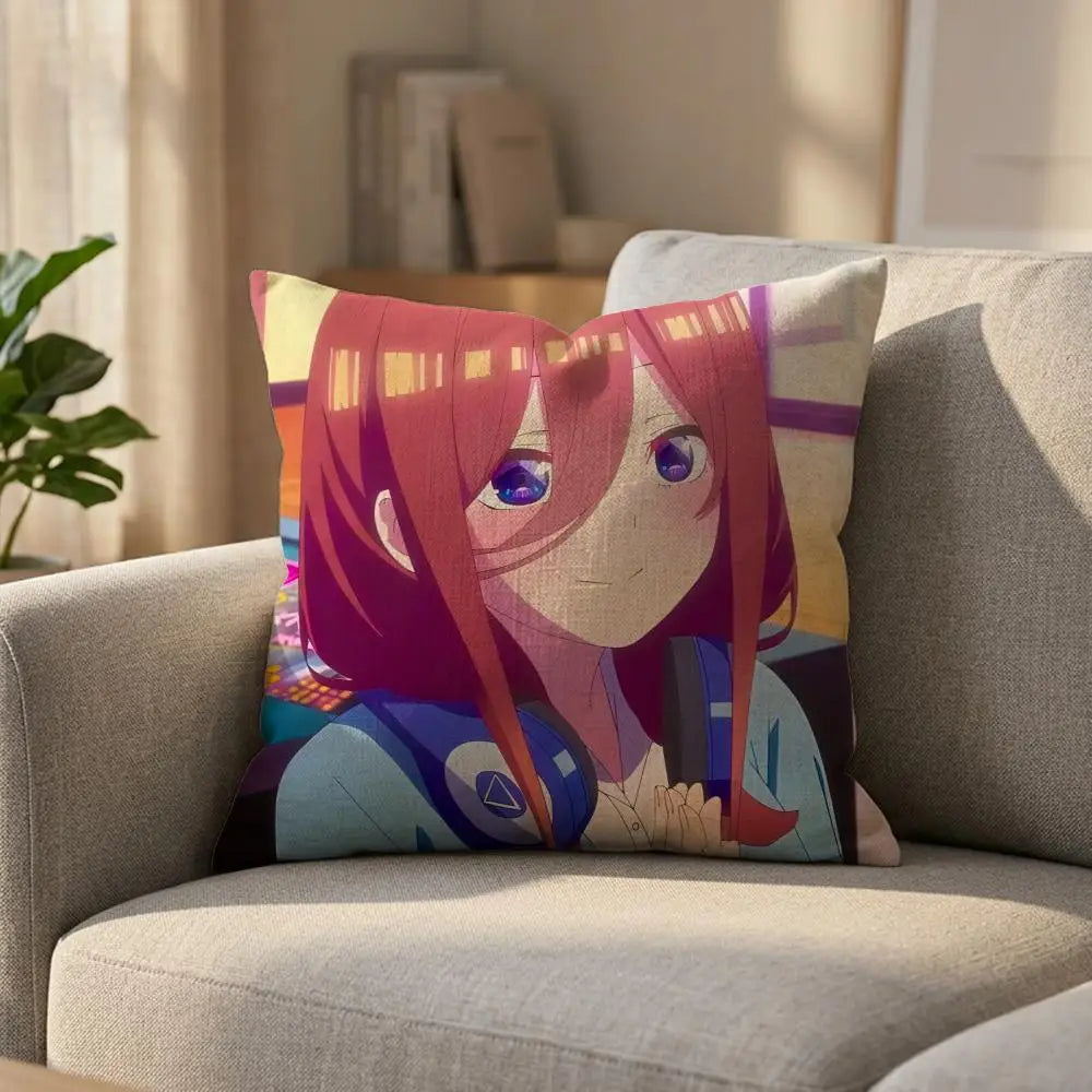 Miku Nakano Waifu Linen Cushion Cover – Anime Pillowcase