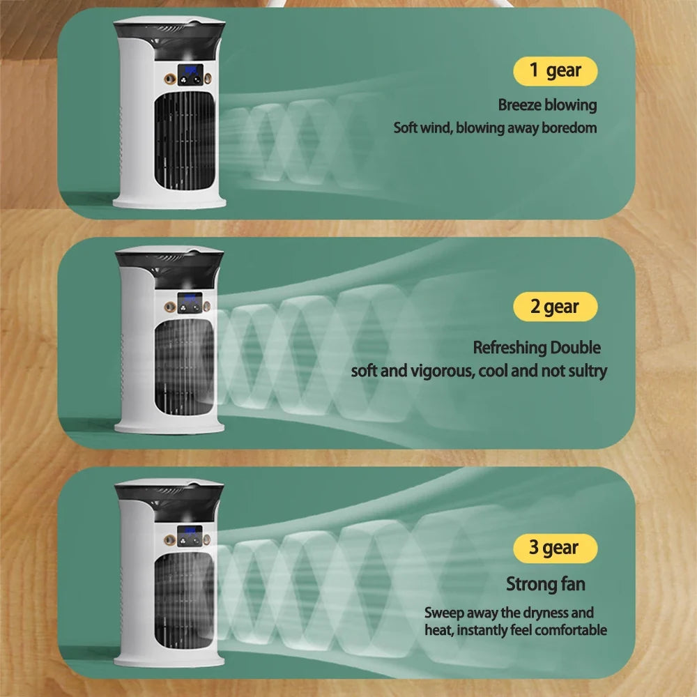 USB Mini Air Cooler Fan | Misting, Humidifier & Night Light