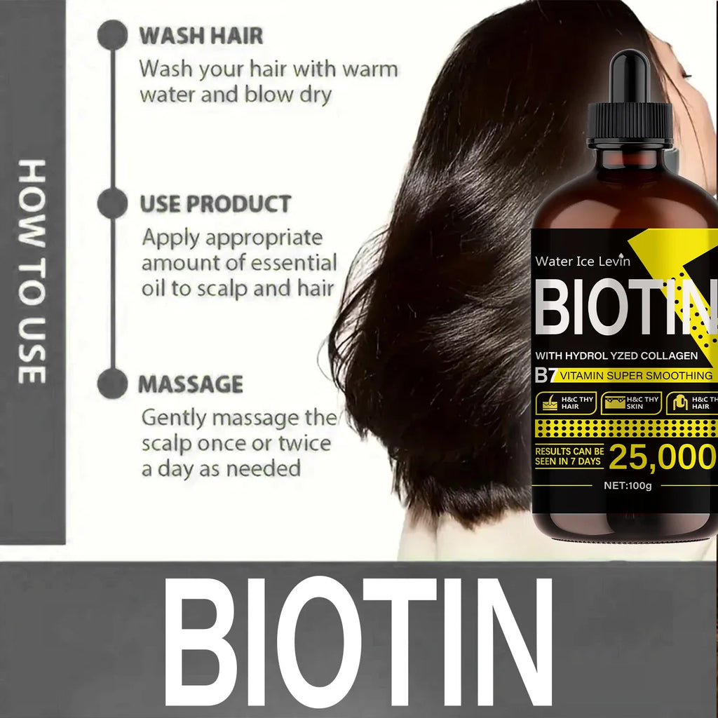 Biotin Hair Oil with Collagen & Vitamin E – Adds Shine, Unisex