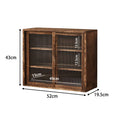Desktop Solid Wood Storage Box Cup Cabinet Tea Water Shelf Glass