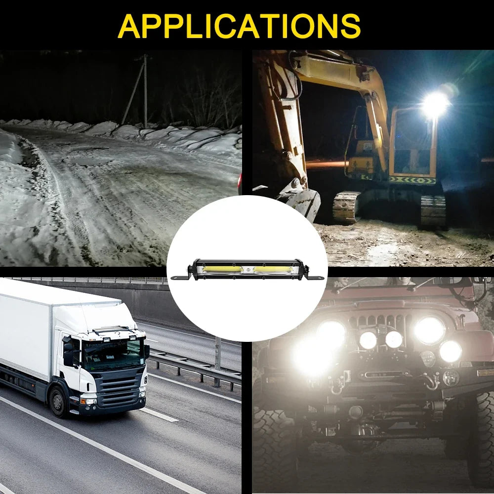 AINYSZIN 18W LED Work Light Bar 6500K IP67 – Truck SUV Off-Road