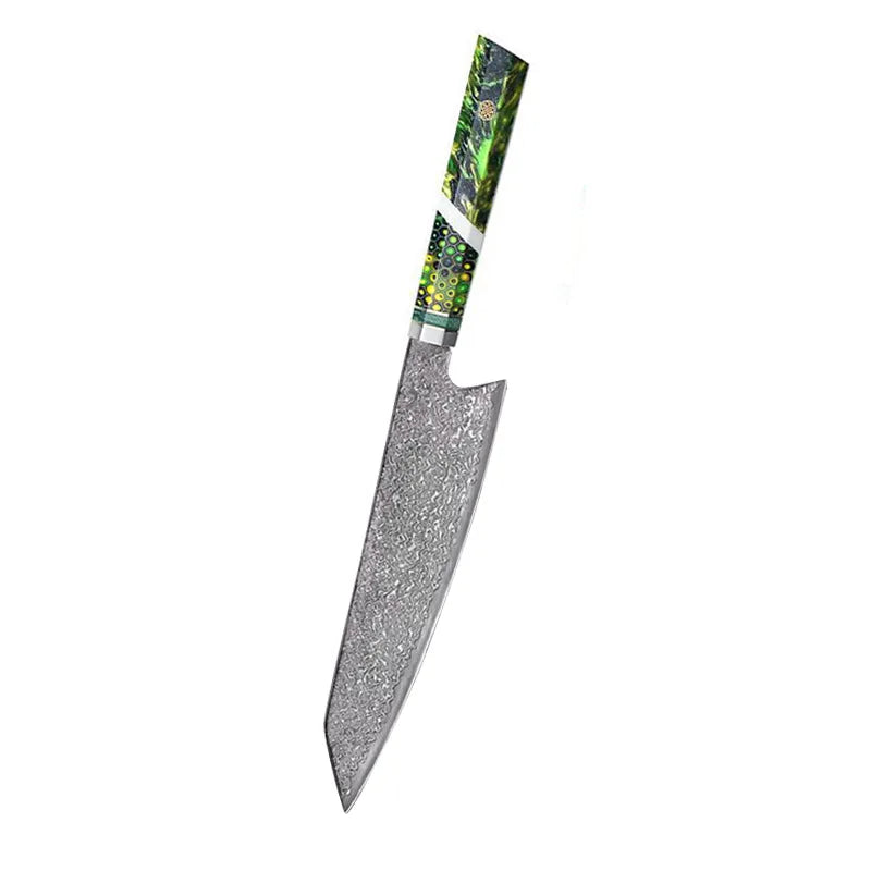 67-Layer Damascus Steel Chef Knife with Solid Wood Handle