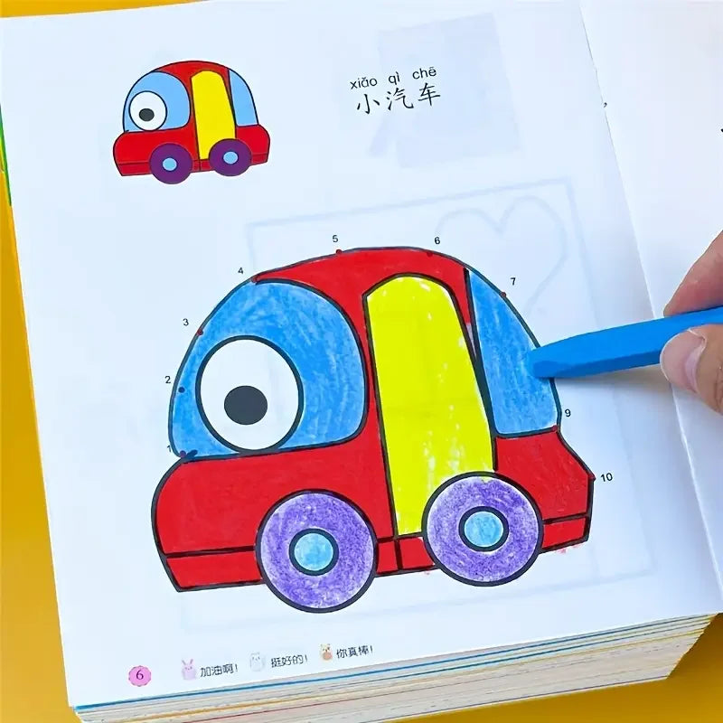 8 Books Coloring Book Children Featuring Connect-the-dots Designs