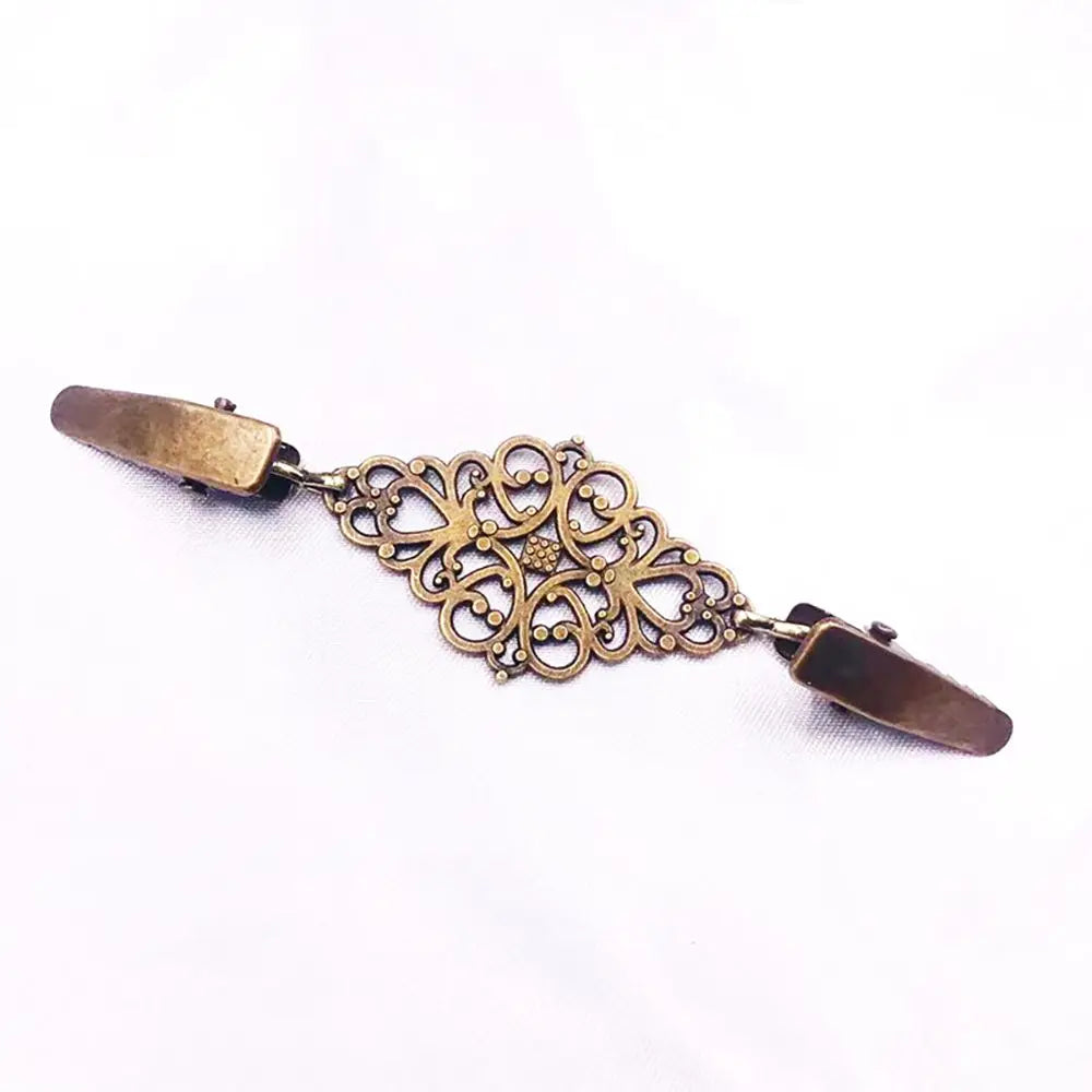 Retro Alloy Cardigan Clip | Vintage X-Shape Sweater Fastener