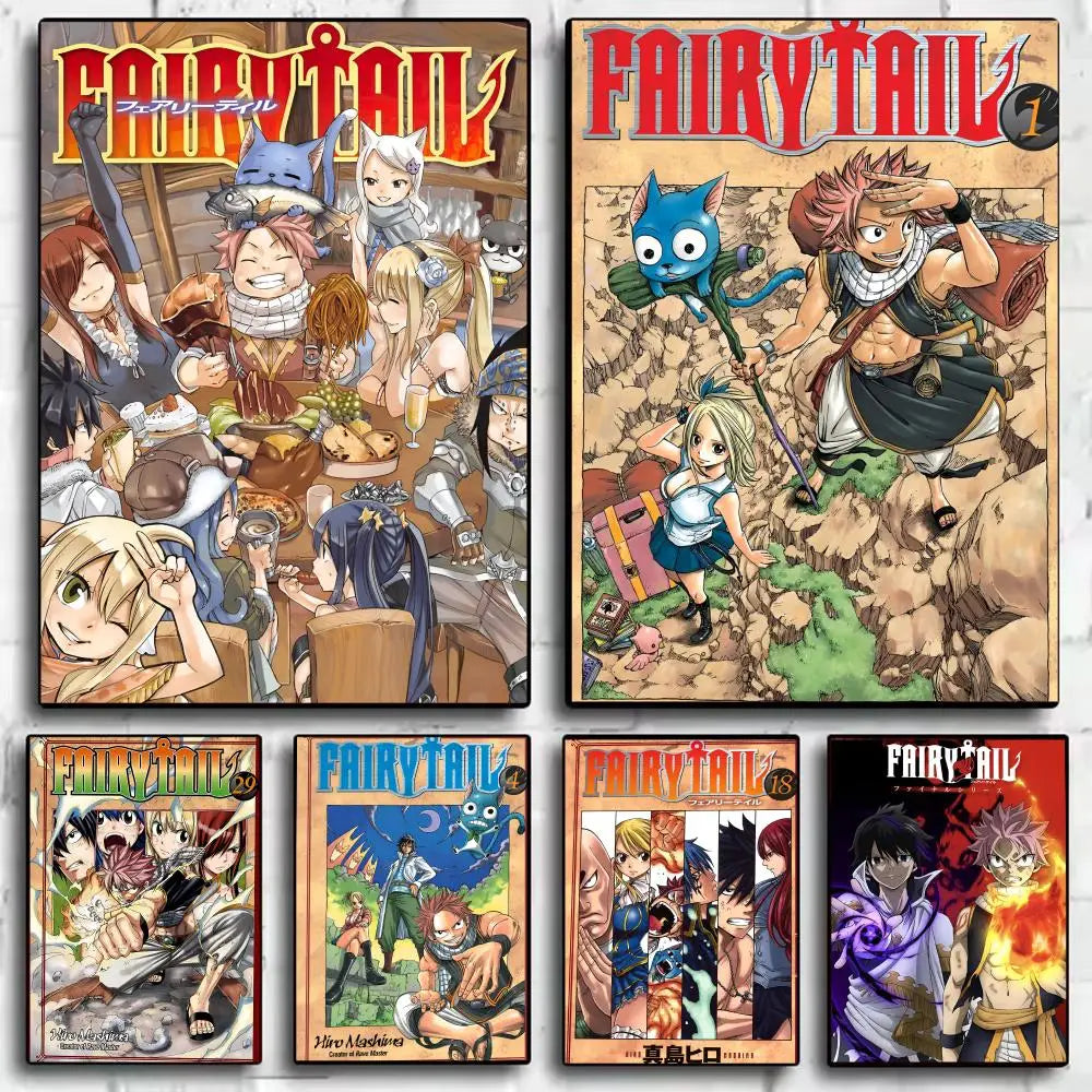 Fairy Tail Anime Poster Self-Adhesive Wall Art Sticker