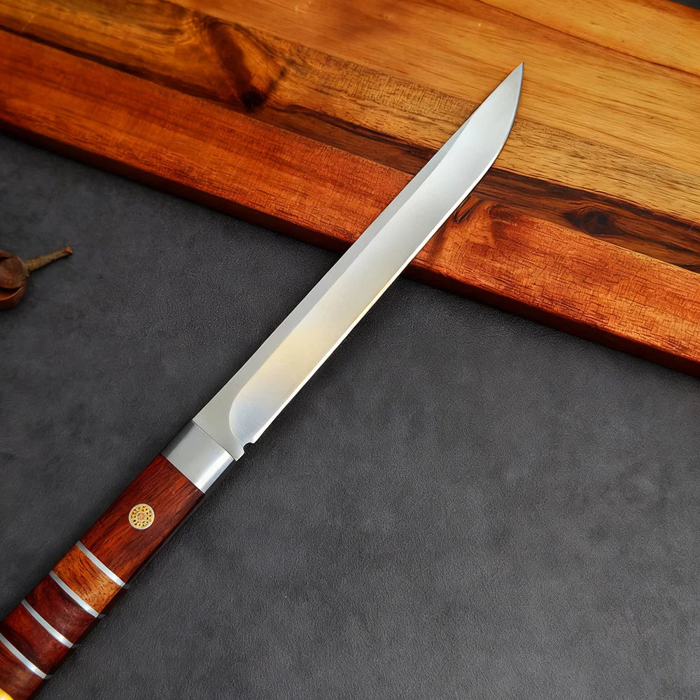 5Cr Stainless Steel Kitchen Knife Set – Wood Handle & Sheath