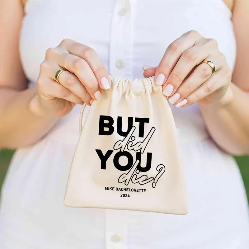 5-Pack Personalized Bachelorette Recovery Kit Drawstring Bags