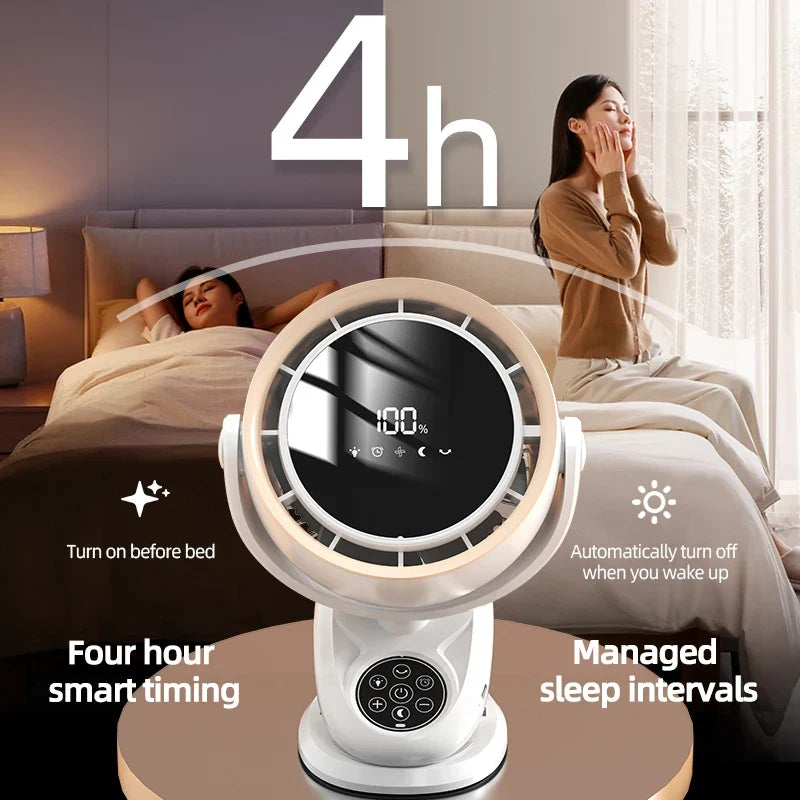 Rechargeable Desktop Clip Fan 4000mAh – Remote & Night Light