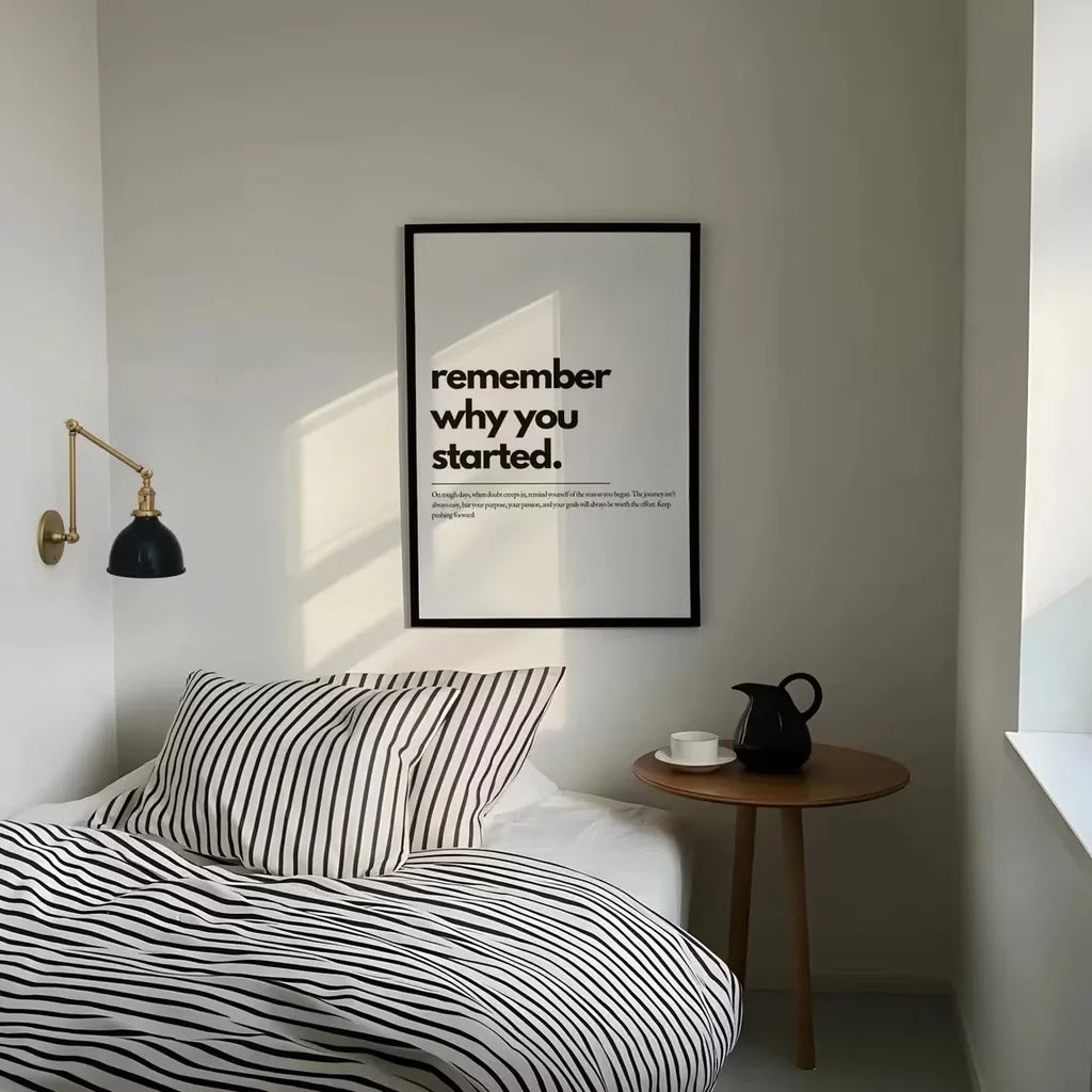 "Remember Why You Started" Motivational Canvas Wall Art