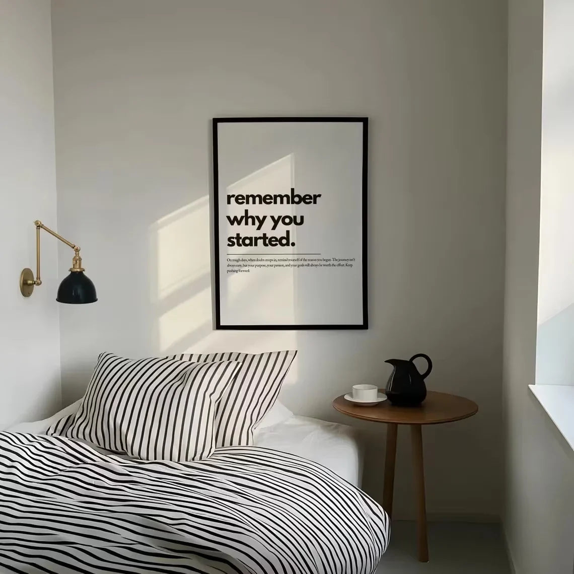"Remember Why You Started" Motivational Canvas Wall Art