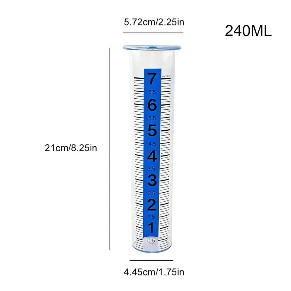8-Inch Outdoor Rain Gauge – Glow in the Dark, Easy Read