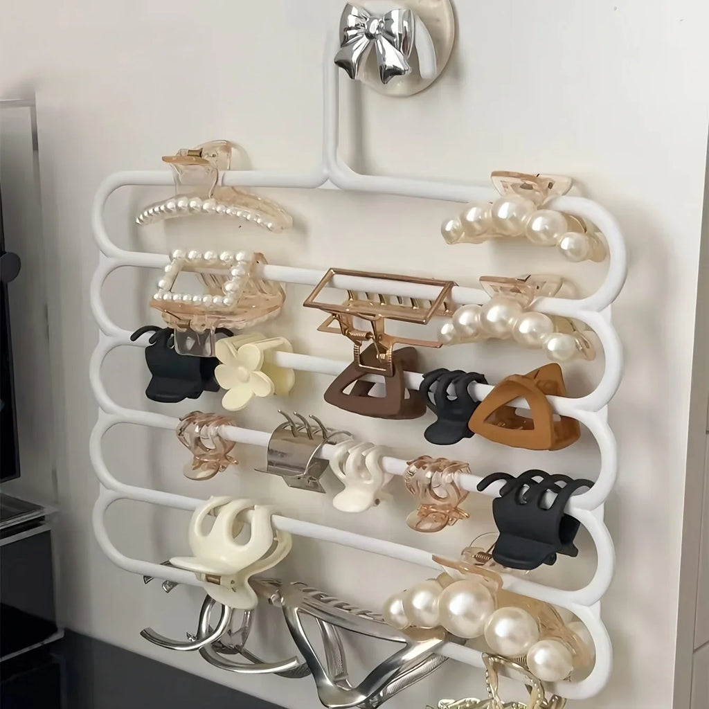 Versatile Wall-mounted Hair Accessory Organizer Large Capacity Clips