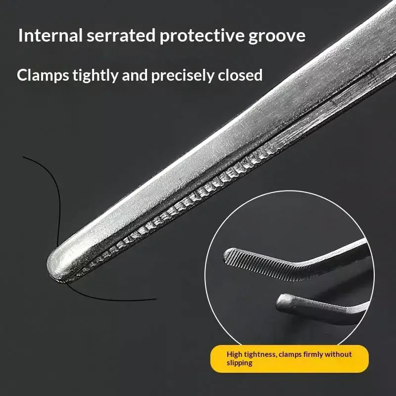 2-Pack 25cm Stainless Steel Kitchen Tweezers – Straight & Curved