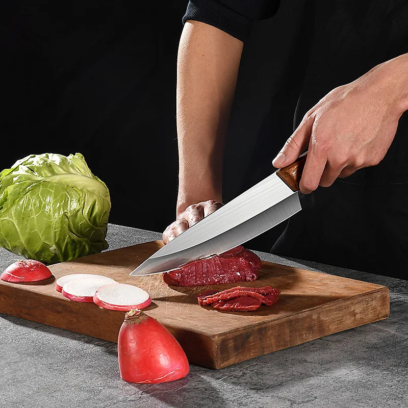 7-Inch Chef Knife – Rosewood Handle Stainless Steel Kitchen Knife