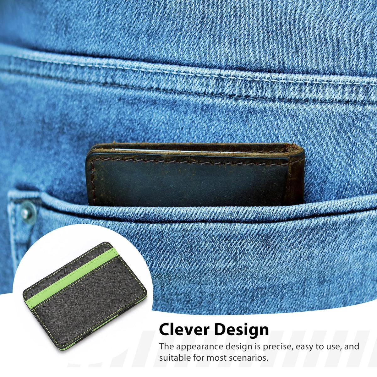 Ultra Thin RFID Magic Card Holder Slim PU Leather Wallet