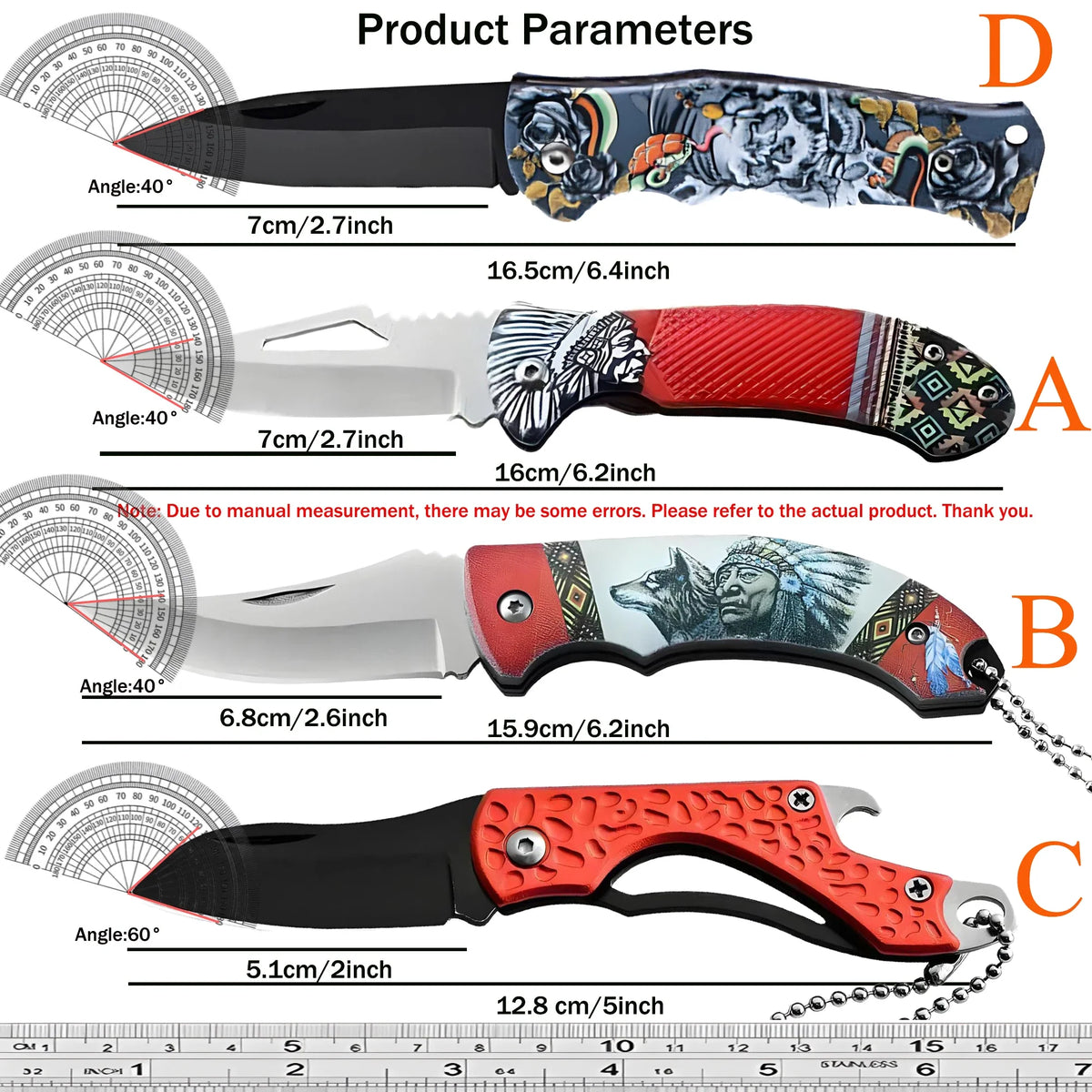 Folding Stainless Steel Paring Knife – Portable Kitchen Knife