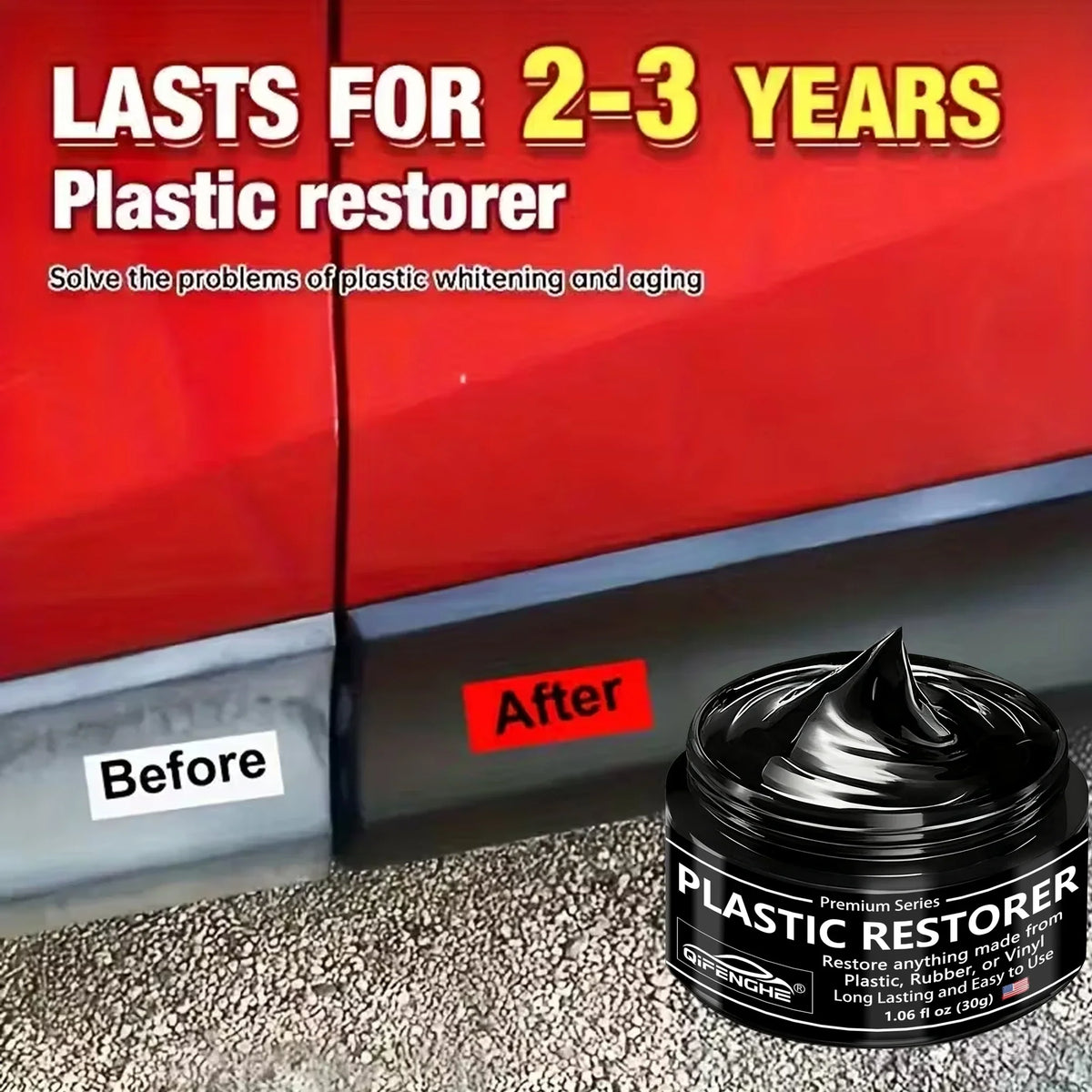 Car Plastic Trim Restorer – Black Vinyl, Rubber & Tire Shine