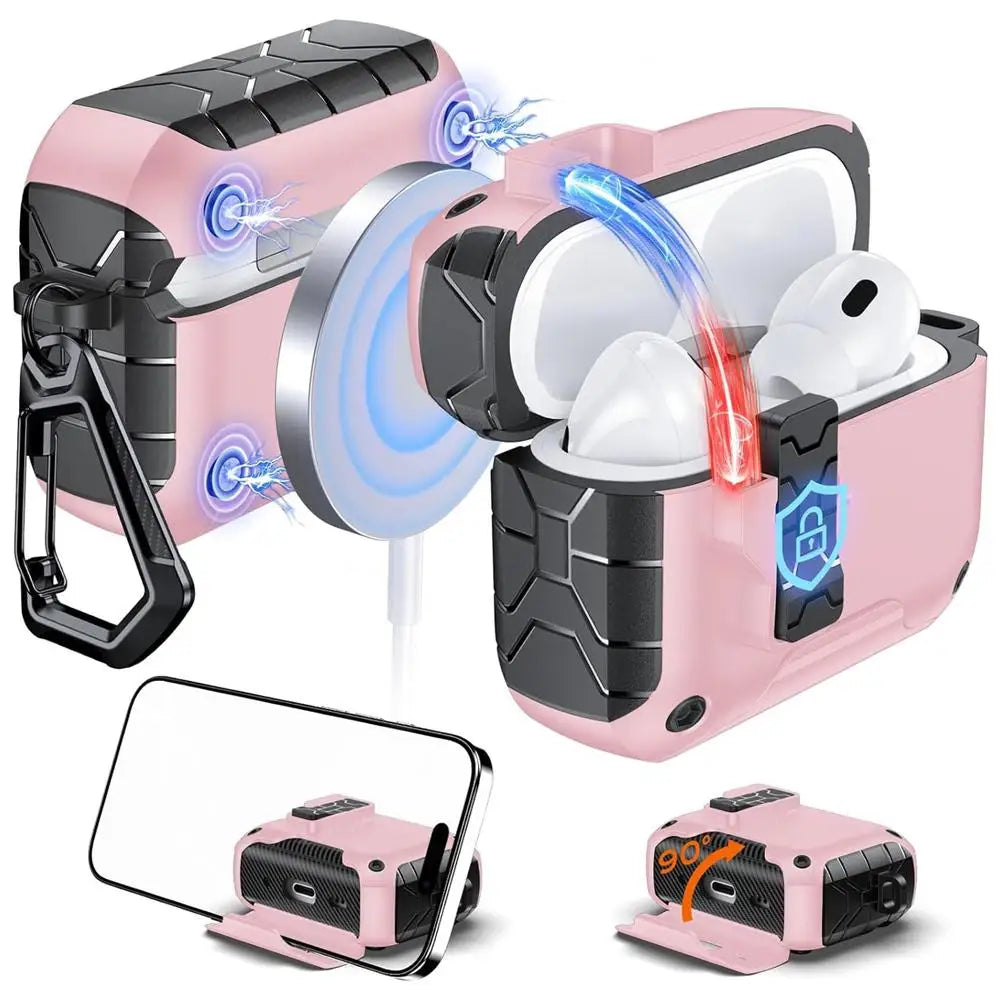 Magnetic Auto-Lock AirPods Pro 3 Case with Phone Stand