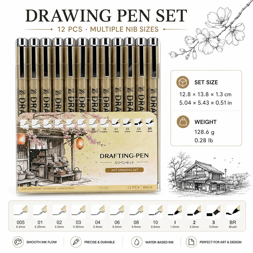 12 Drawing Needle Pen Student Engineering Design Hand Comic