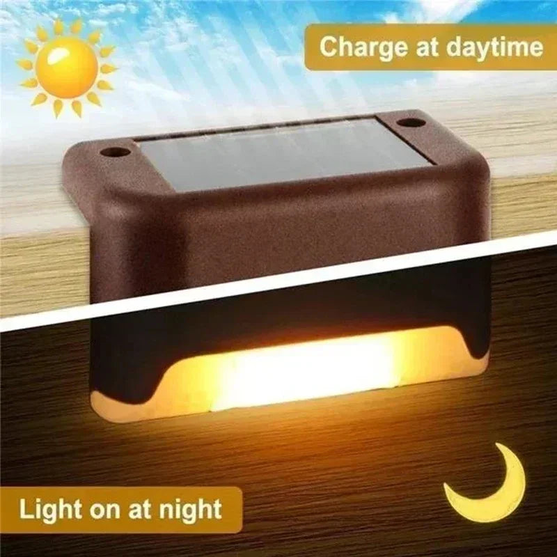 Solar Deck Lights Outdoor IP66 Waterproof LED Step & Stair Lamps