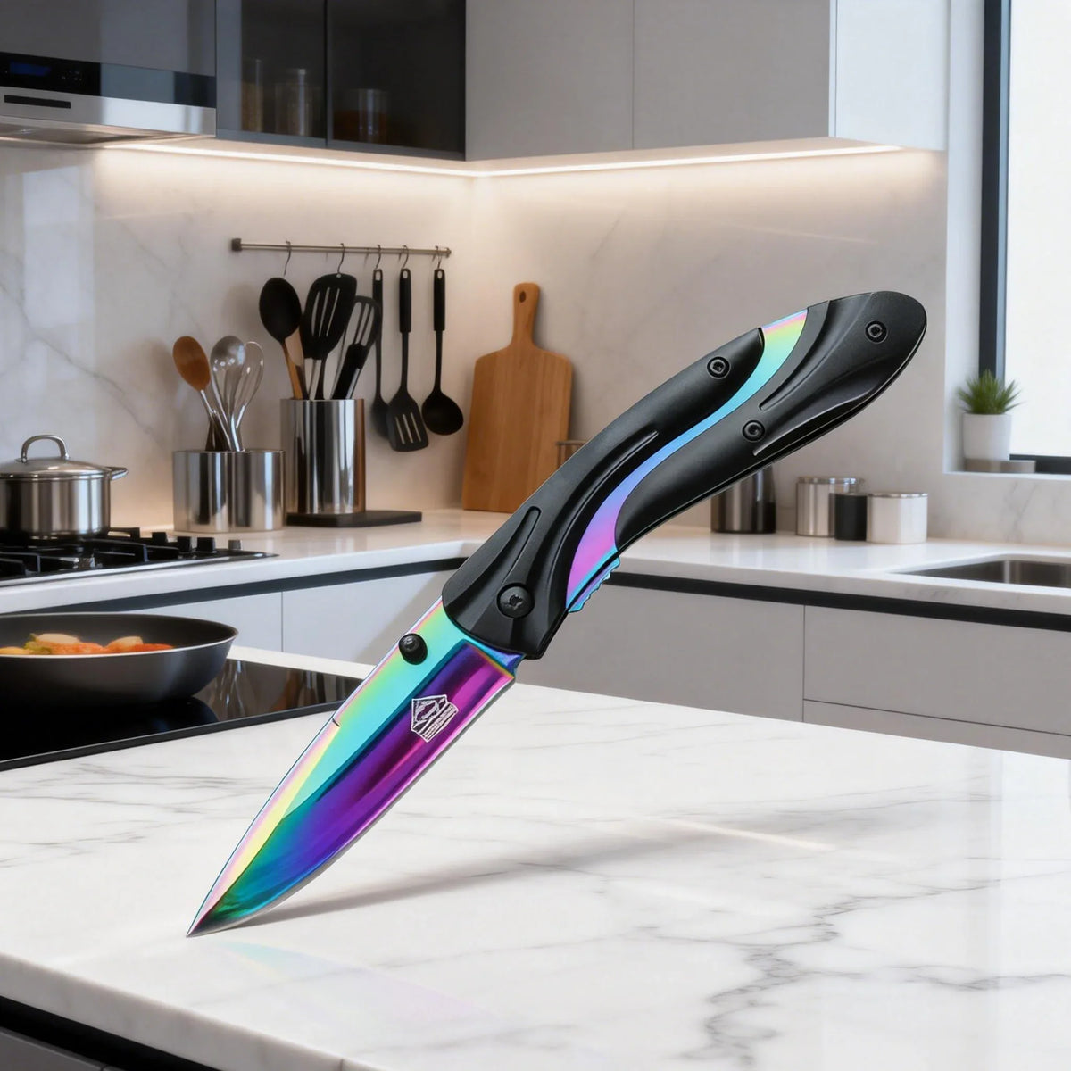 S30V Steel Titanium Folding Pocket Knife – Sharp Fruit Paring Knife