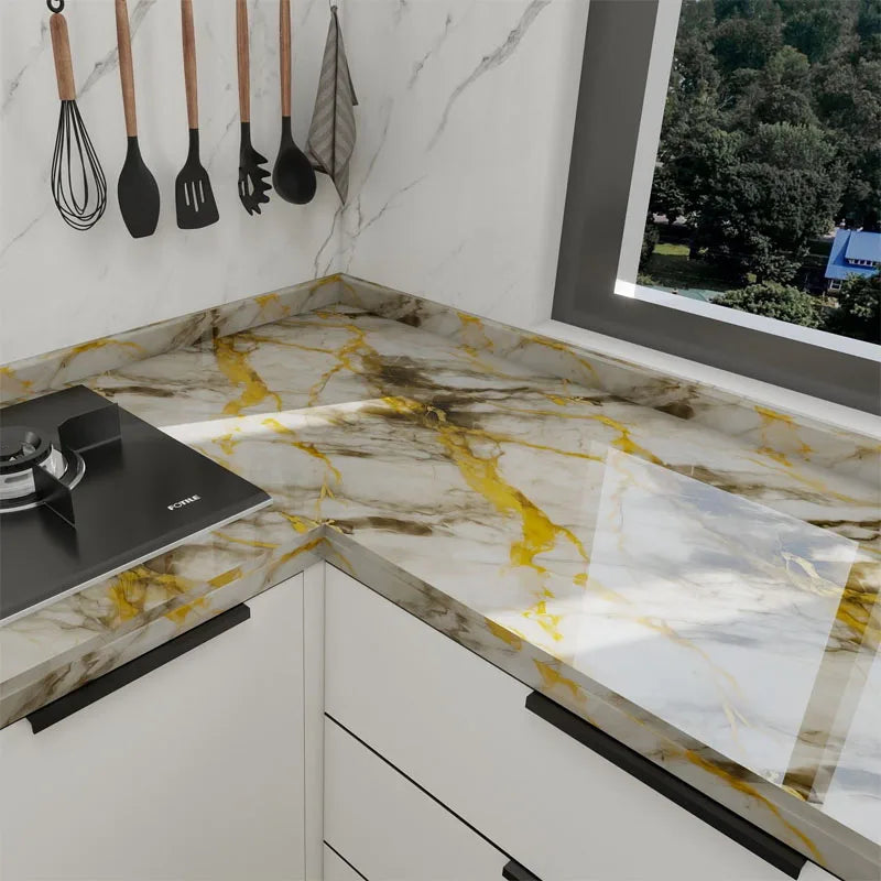 Peel & Stick Kitchen Wallpaper – 40cm Waterproof Oil-Proof PVC