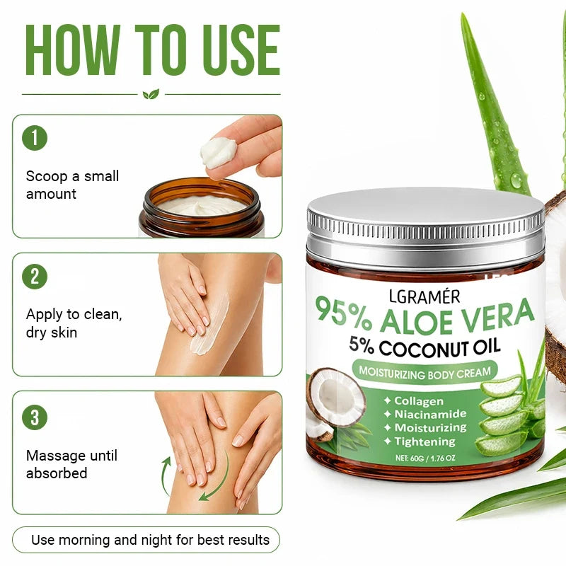 95% Aloe Vera Body Cream – Coconut Oil & Niacinamide | 30g
