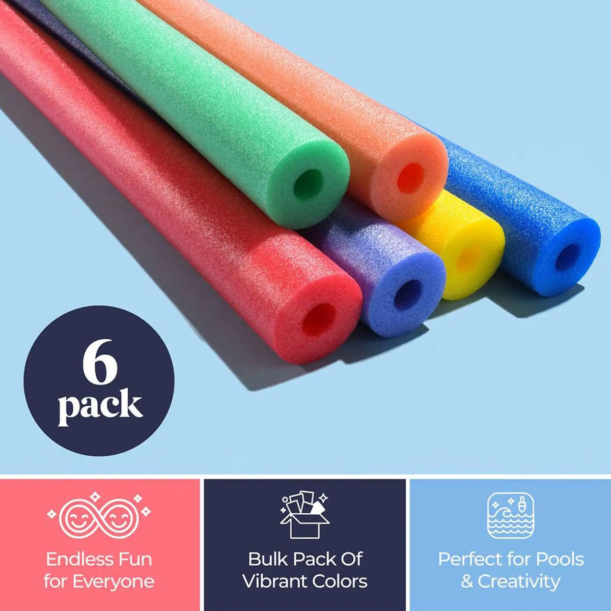 Pool Foam Noodles – Soft Hollow Float for Pool, Beach & River
