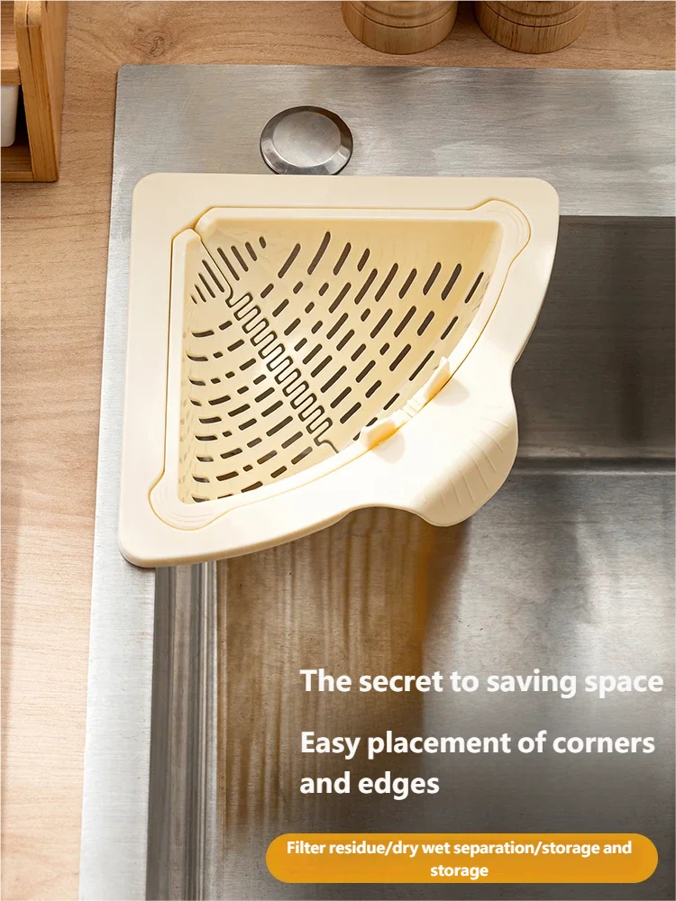 Corner Sink Strainer Basket – Suction Cup, Large Capacity