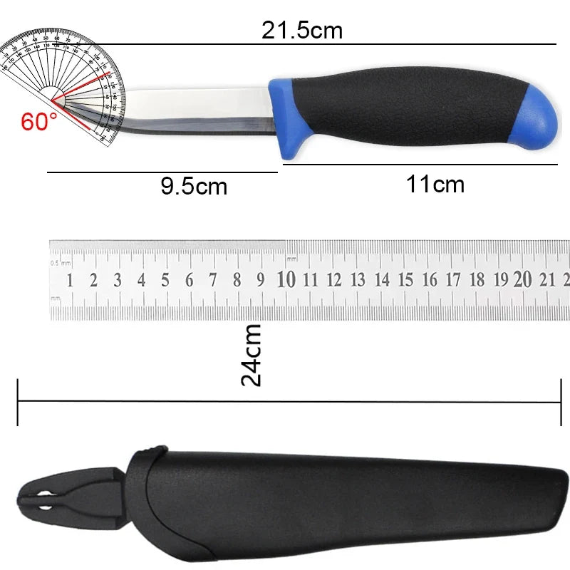 Fish Fillet Knife Stainless Steel Rubber Grip & Sheath