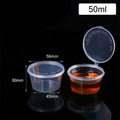 50-Pack Reusable Sauce Cups with Hinged Lids – Leak-Proof