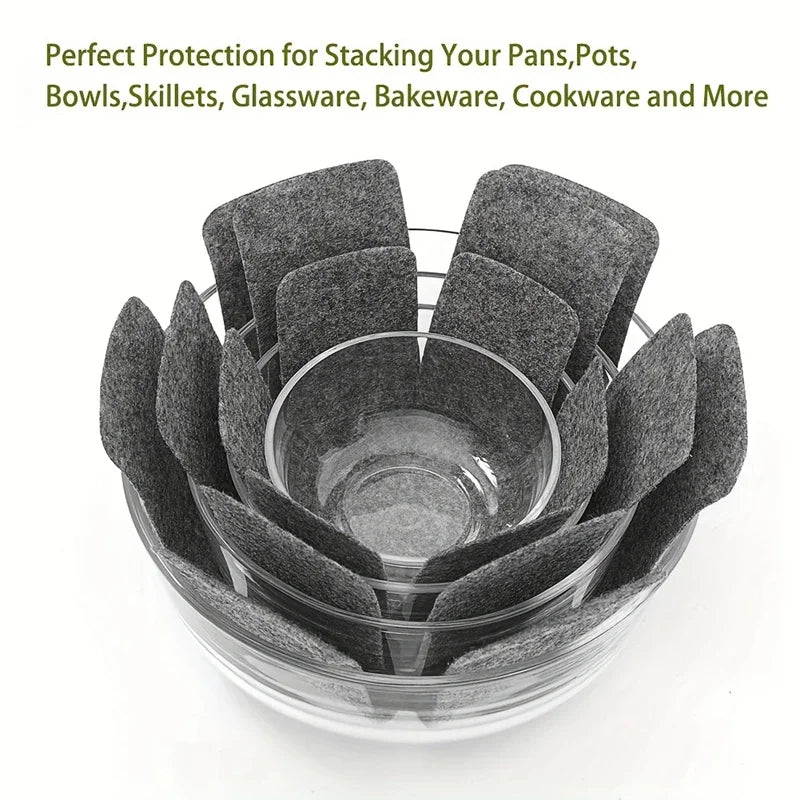 3-Pack Felt Pot & Pan Protector Divider Pads – Non-Scratch Mats