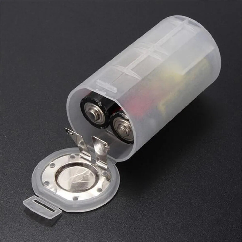 White 2 AA D Battery Holder Conversion Adapter Switcher Converter