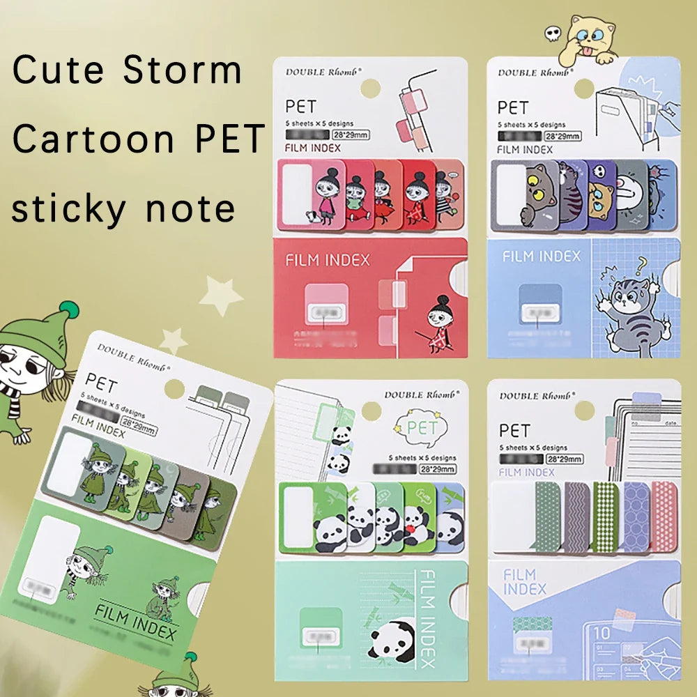 Cartoon Waterproof Convenient Index Student Cute Sticky Notes Office