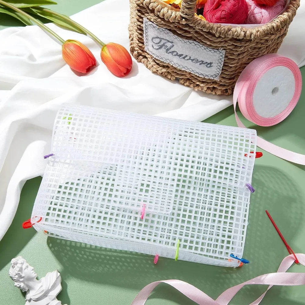 6-Pack Plastic Mesh Canvas Bag Sheets for Knit & Crochet DIY