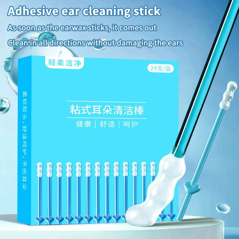 Silicone Sticky Ear Swabs – 24pc Disposable Earwax Remover