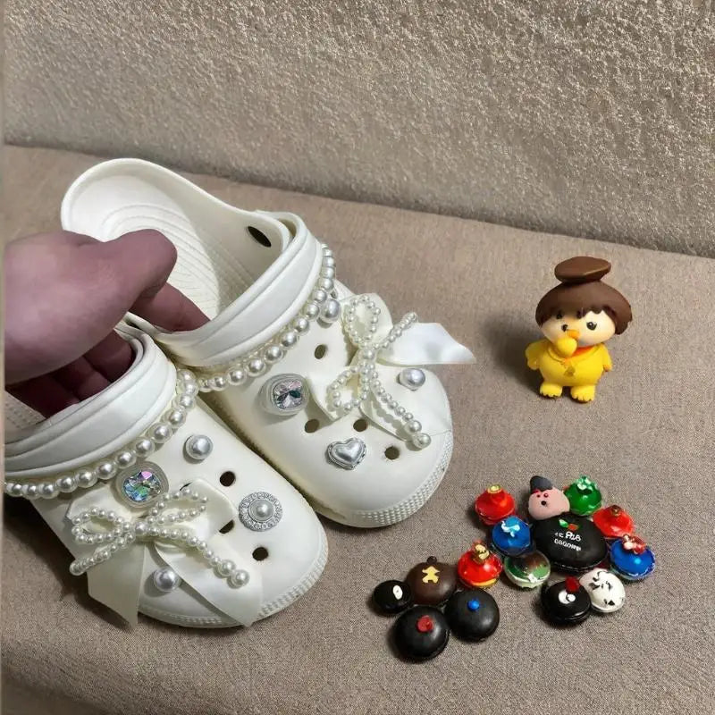 Rhinestone Bowknot Clog Charms Set – Y2K DIY Shoe Decorations