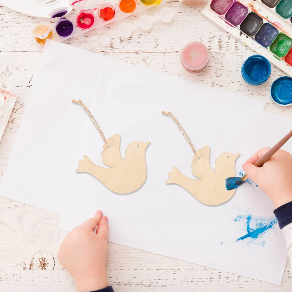 Unfinished Wooden Bird Cutouts DIY Craft Embellishments Twine