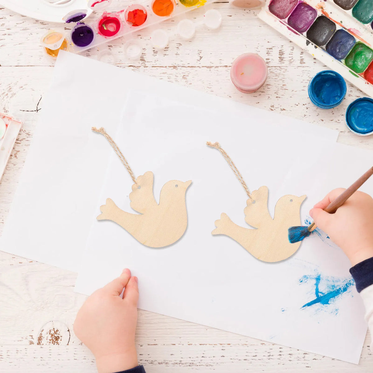 Unfinished Wooden Bird Cutouts DIY Craft Embellishments Twine