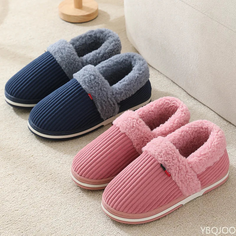 Winter Indoor Plush Slippers – Fluffy Non-Slip Cotton House Shoes