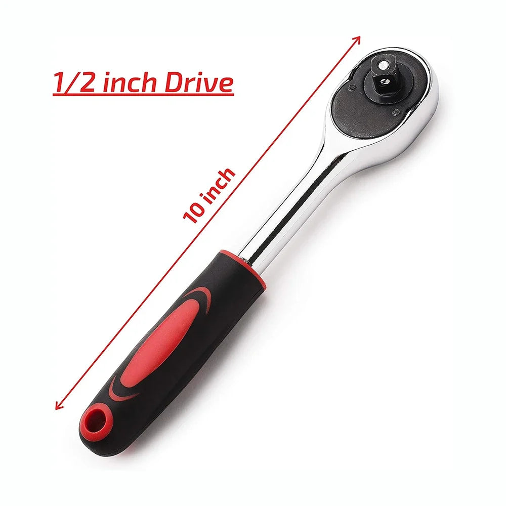 1/4 3/8 1/2" Drive Ratchet Wrench | 24-Tooth Cr-V Steel Tool